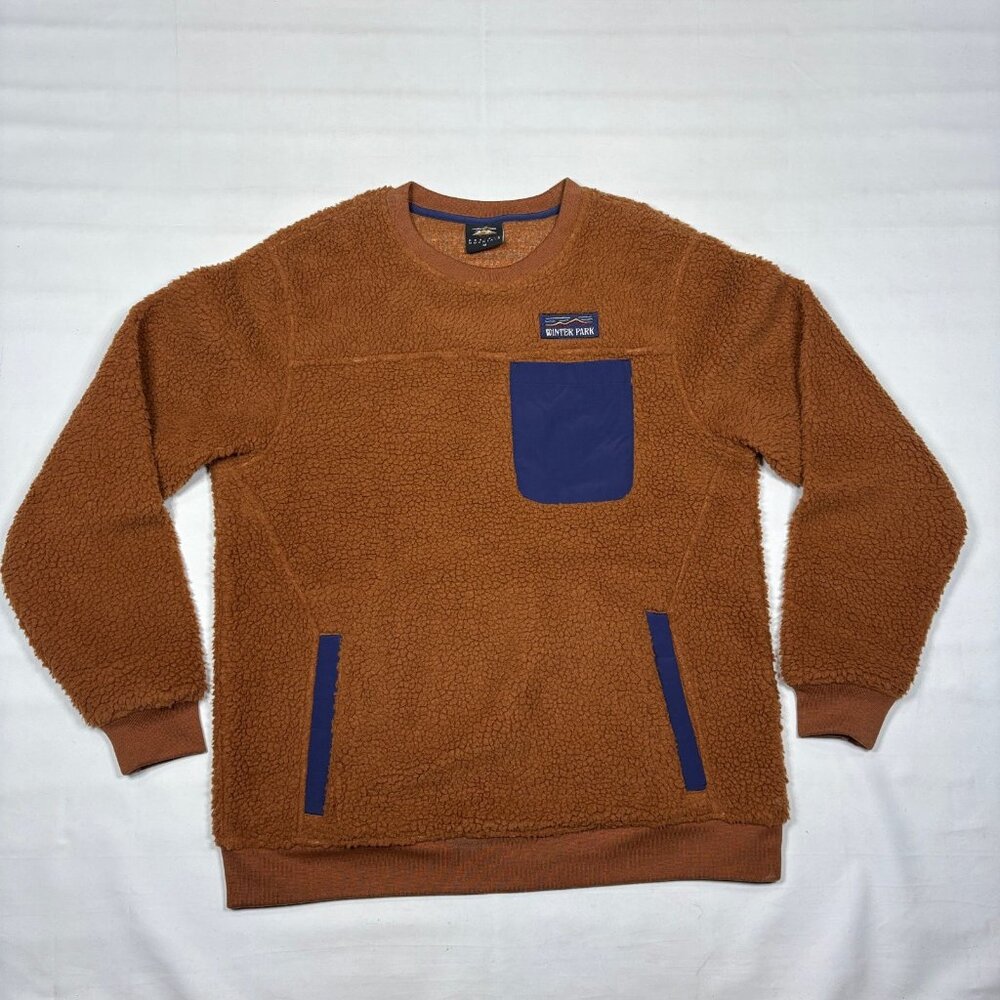 Prairie Mountain Winter Park Colorado  Sherpa Pile Plush Pocket Sweatshirt Adult